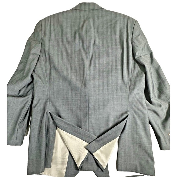 Hugo Boss Mens Super 100 Blazer 44R Wool Silver Gray Coat Pasolin Movie Formal - Picture 5 of 16